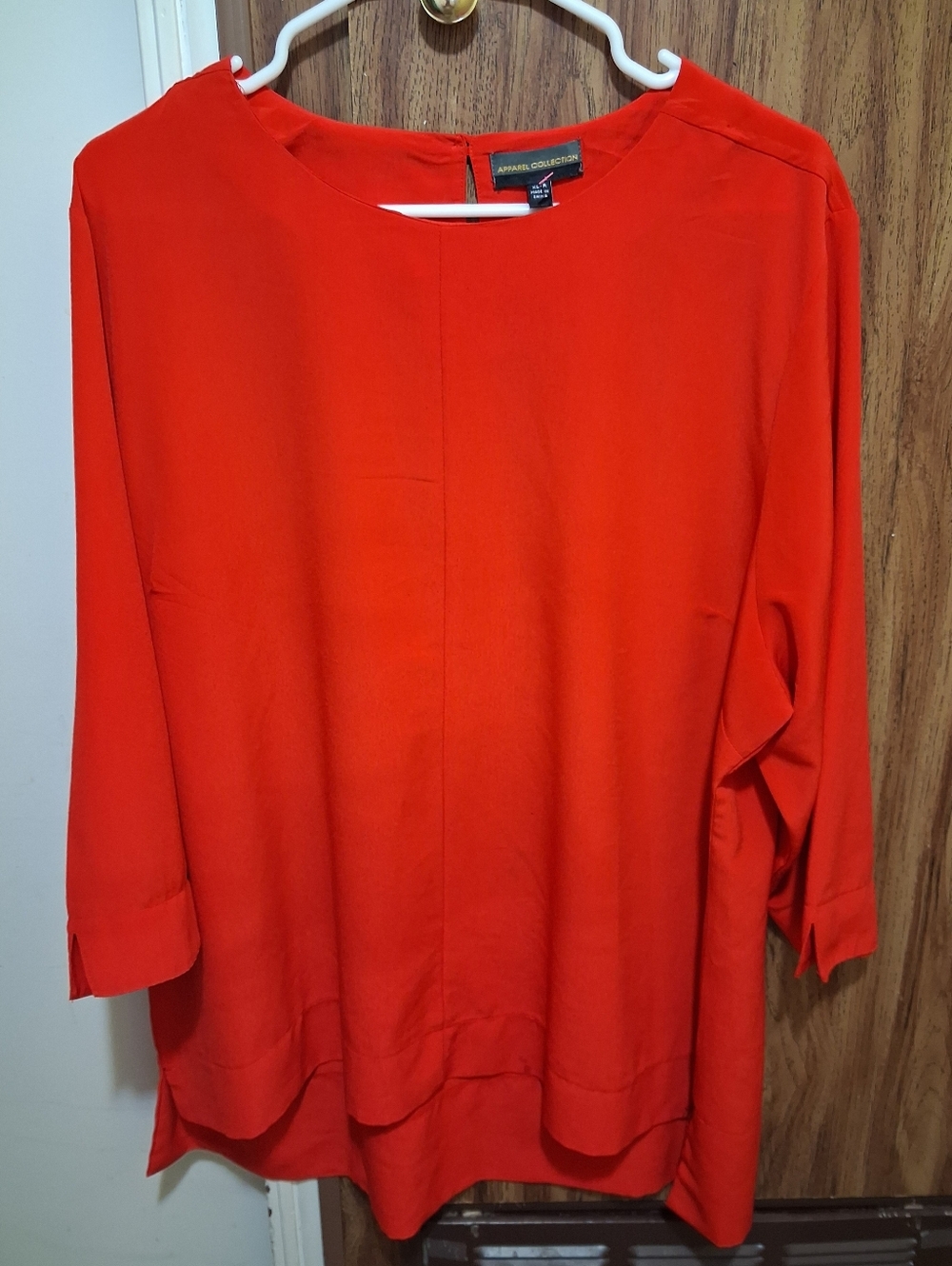 Jones New York Orange-Red Relaxed Boatneck Tunic